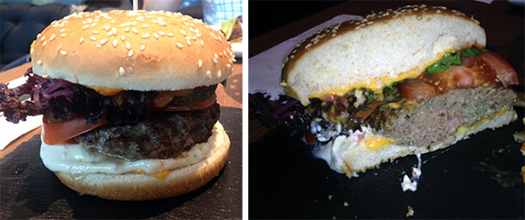 New York restoran Tallinnas, hamburgeri läbilõige